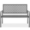 Best Choice Products Indoor Outdoor Steel Garden Bench w/ Geometric Backrest, Foot Levelers
